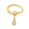 Brass Micro Pave Cubic Zirconia Finger Rings RJEW-H258-11G-4