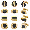 4 Pairs 4 Styles Alloy Enamel Cufflinks FIND-TA0010-10-2