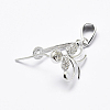 Anti-Tarnish Rhodium Plated 925 Sterling Silver Micro Pave Cubic Zirconia Pendant Bails X-STER-P034-56P-2