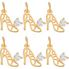 10Pcs Brass Micro Pave Cubic Zirconia Stilettos Charms ZIRC-BBC0002-79-1
