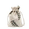 Printed Cotton Imitation Burlap Packing Pouches Drawstring Bags PW-WG7B662-11-1