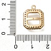 Rack Plating Brass Micro Pave Clear Cubic Zirconia Square Pendant Cabochon Settings For Fancy Stones KK-NH0001-17KCG-3