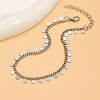 Bohemian Style Alloy Coin Tassel Twisted Chain Anklets WG47E30-02-1