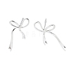 925 Sterling Silver Bowknot Stud Earrings EJEW-P296-05S-1