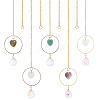 5Pcs Natural Mixed Stone & Glass Suncatchers HJEW-FH00260-1