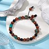 8mm Round Tibetan Style Natural Agate Braided Bead Bracelets BJEW-JB10410-2