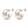 Non-Tarnish 304 Stainless Steel Plain Dome Stud Earrings EJEW-H102-01P-1