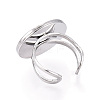 304 Stainless Steel Cuff Ring Findings STAS-S080-040H-P-4