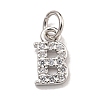 Initial Letter Brass with Cubic Zirconia Charms KK-Q814-26B-P-1