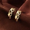 Rack Plating Brass Micro Pave Clear Cubic Zirconia Cuff Earrings for Women EJEW-C125-24F-G-2