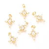 Brass Micro Pave Clear Cubic Zirconia Pendants ZIRC-O036-05G-1