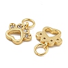 Rack Plating Brass Micro Pave Clear Cubic Zirconia Charms KK-U030-07G-2