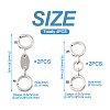 Anti-Tarnish  4Pcs 2 Style 925 Sterling Silver Spring Ring Clasps Sets STER-TA0001-05-3