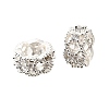 Column Brass Micro Pave Cubic Zirconia European Beads KK-L230-08S-1