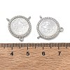 Brass Micro Pave Clear Cubic Zirconia Chandelier Component Links CU-CBA5585-03P-03-3