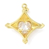 Real 18K Gold Plated Rack Plating Brass Micro Pave Cubic Zirconia Pendants KK-F854-14G-02-2