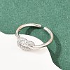 Brass Micro Pave Cubic Zirconia Finger Rings RJEW-C153-01P-4