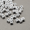 Large Hole Acrylic Letter European Beads SACR-Q103-6mm-01H-1