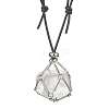 Brass Macrame Pouch Empty Stone Holder for Pendant Necklaces Making NJEW-JN04547-02-2
