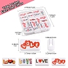 40Pcs 4 Colors Printed  Opaque Acrylic Beads OACR-FS0004-05-4