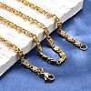 304 Stainless Steel Lumachina Chain Necklaces NJEW-P226-08G-01-4