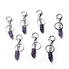 Natural Amethyst Pointed Keychain KEYC-G040-E02-2