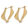 Rhombus 201 Stainless Steel Half Hoop Earrings for Women EJEW-G385-17G-1