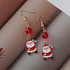 Alloy Enamel Santa Claus Dangle Earrings FS-WGCA223-01-4