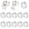 24Pcs 304 Stainless Steel Finger Ring Settings STAS-BBC0010-09B-1