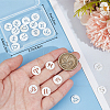 24Pcs 12 Styles 12 Constellation Natural Freshwater Shell Hollower Flat Round Charms SHEL-BBC0001-12-3