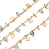 Brass & Glass Seed Beaded Chain KK-CBA3B44-08G-1