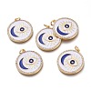 Brass Micro Pave Clear Cubic Zirconia Pendants ZIRC-I046-08-2