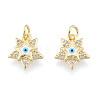 Brass Micro Pave Clear Cubic Zirconia Charms KK-N227-107D-3
