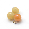 Round Natural Topaz Jade Pendants X-G-Q434-07-2