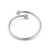 Non-Tarnish 304 Stainless Steel Wire Wrapped Open Cuff Ring for Women RJEW-E066-12P-3