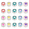 20Pcs Polymer Clay Heart & CCB Square Frame Links Connector Charms CLAY-TADJ0001-09-1