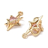 Brass Micro Pave Cubic Zirconia Pendants KK-A259-28G-2