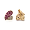 Brass Pave Cubic Zirconia Stud Earrings EJEW-M088-06G-01-2