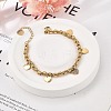 Punk Style 304 Stainless Steel Column Link Charm Bracelets for Women BJEW-C089-14G-2