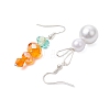 Easter Carrot Glass with Rabbit Acrylic Dangle Earrings for Women EJEW-JE06218-4