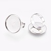 Tarnish Resistant Adjustable 304 Stainless Steel Finger Rings Components X-STAS-F167-06P-2