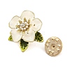 Alloy Crystal Rhinestone & Plastic Pearl Flower Brooch for Women JEWB-M045-02LG-3