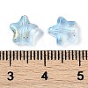 Transparent Spray Painted Frosted Glass Beads X2-GLAA-NH0003-01H-3