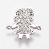 Brass Micro Pave Cubic Zirconia Links KK-I614-044P-1