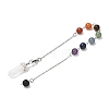 Bullet & Round Gemstone Dowsing Pendulums PALLOY-JF02034-02-2