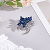 1Pc  Flower Zinc Alloy Rhinestone Brooches JEWB-LP0004-28-1