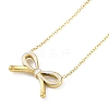 Ion Plating(IP) Golden Tone 304 Stainless Steel Enamel Bowknot Pendant Necklaces for Women NJEW-K276-07G-01-1