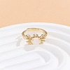 Brass Micro Pave Cubic Zirconia Adjustable Finger Rings FS-WGE54F5-01-2