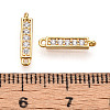 Brass Micro Pave Clear Cubic Zirconia Connector Charms KK-N261-79G-3