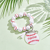1Pc Printed Acrylic & Faux Suede Tassel Pendant & Wood Bead Keychains HJEW-SP0001-86D-4
